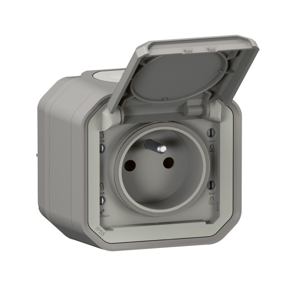 LEGRAND - Plexo New FRAP Steckdose F/B Standard Steckklemmen EB, IP55, IK08, Grau