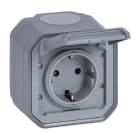 LEGRAND - Plexo New FRAP Schutzkontakt-Steckdose, Schraubklemmen (SK) EB, IP44, IK08, Grau