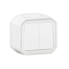 LEGRAND - Plexo New FRAP Doppelwechselschalter 10AX/Taster 10A SL, IP55, IK08, Ultraweiß