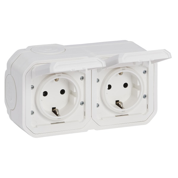 LEGRAND - Plexo New FRAP 2fach vorverdrahtete SSDO horizontal SL, EB, IP44 IK08, Ultraweiß