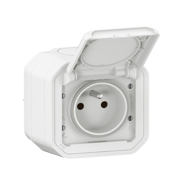 LEGRAND - Plexo New FRAP Steckdose F/B Std Steckklemmen EB, IP55, IK 08, Ultraweiß