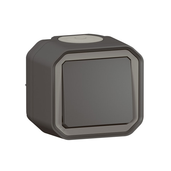 LEGRAND - Plexo New FRAP Taster 10 A, Steckklemmen (SL), IP55, IK08, Anthrazit