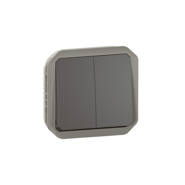 LEGRAND - Plexo New Einsatz Doppelwechselsch 10AX/Taster 10A, SL , IP55, IK08, Anthrazit