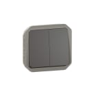 LEGRAND - Plexo New Einsatz Doppelwechselsch 10AX/Taster 10A, SL , IP55, IK08, Anthrazit