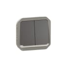 LEGRAND - Plexo New Einsatz Doppelwechselsch 10AX/Taster bel 10A, SL, IP55, IK08,Anthrazit