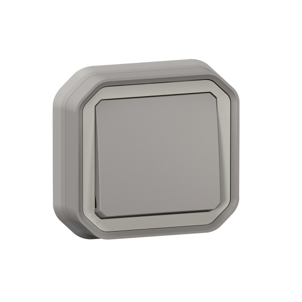 LEGRAND - Plexo New FRUP Wechselschalter 10 AX, Steckklemmen (SL), IP 55, IK 08, Grau