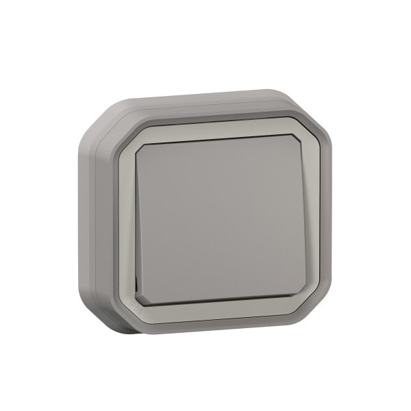 LEGRAND - Plexo New FRUP Wechselschalter mit Krallen 10AX, Steckklemmen, IP55, IK08, Grau