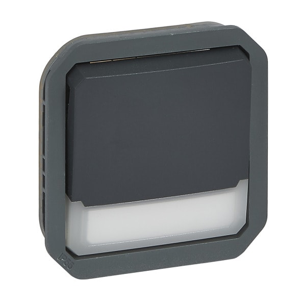 LEGRAND - Plexo New Einsatz Taster Wechselkont bel Beschrif 10A, SL , IP55,IK08, Anthrazit