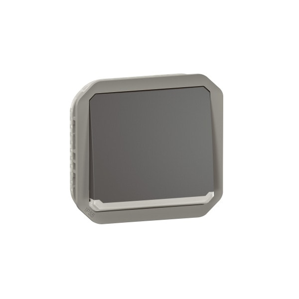 LEGRAND - Plexo New Einsatz Taster Wechselkontakt bel 10A, Steckklem, IP55 IK08, Anthrazit