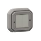 LEGRAND - Plexo New with Netatmo Wandsender Licht 2-fach, IP 55, Farbe: Grau