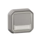 LEGRAND - Plexo New FRUP Taster Wechselkont bel, Beschriftung 10A, SL , IP55, IK08, Grau