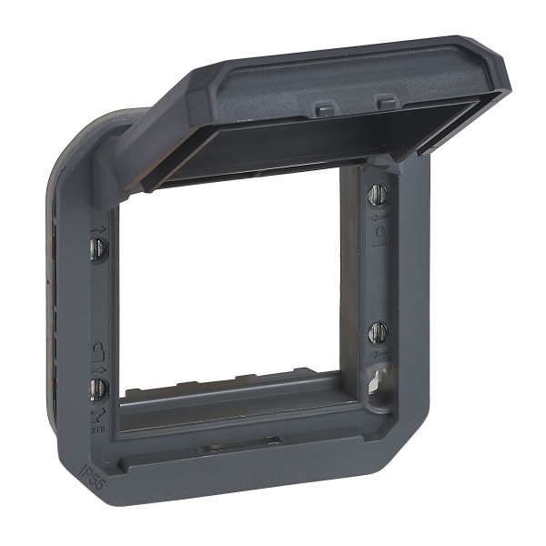 LEGRAND - Plexo New Einsatz Mosaic Adapter mit Klappdeckel in der Farbe: Anthrazit