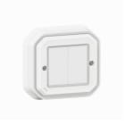 LEGRAND - Plexo New with Netatmo Wandsender Licht 2-fach, IP 55, Farbe: Ultraweiß