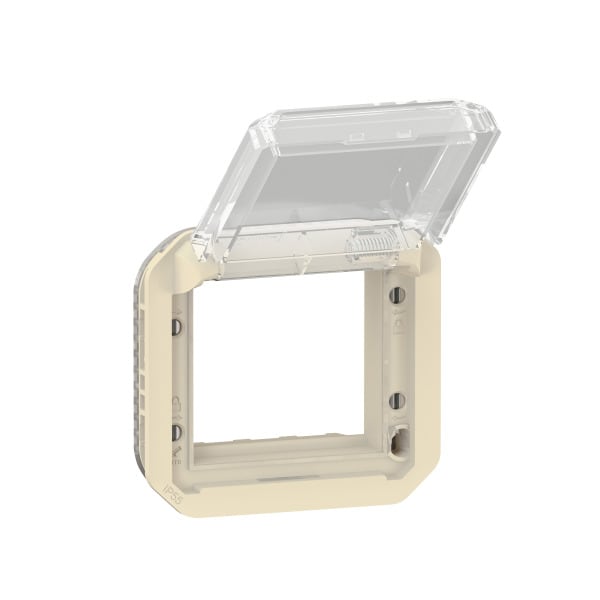 LEGRAND - Plexo New Einsatz Mosaic Adapter mit transparentem Klappdeckel arbe:Beige