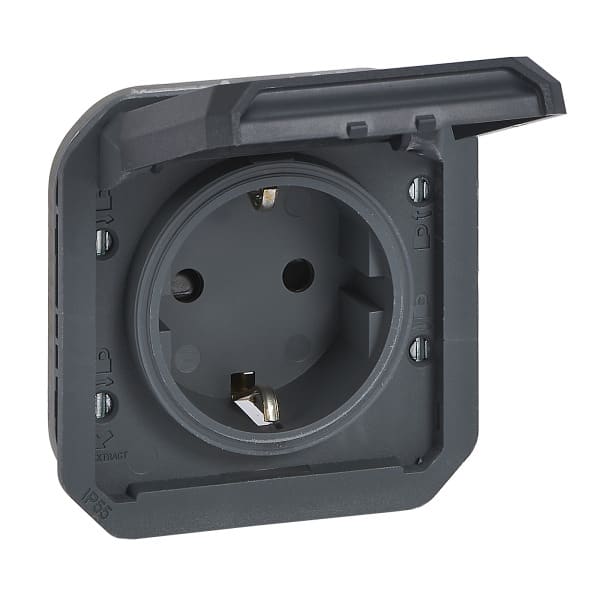 LEGRAND - Plexo New Einsatz Schutzkontakt-Steckdose, SL, EB, IP44, IK 08, Anthrazit