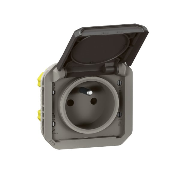 LEGRAND - Plexo New Einsatz Steckdose F/B Std Steckklemmen EB, IP55, IK 08, Anthrazit