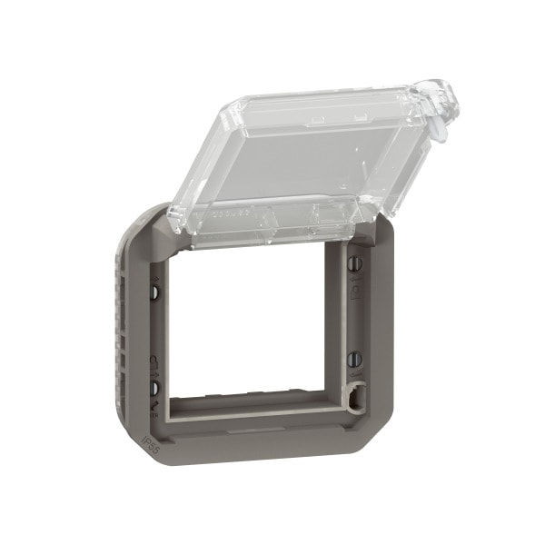 LEGRAND - Plexo New Einsatz Mosaic Adapter transparent Klappdeckel verschließbar Anthrazit