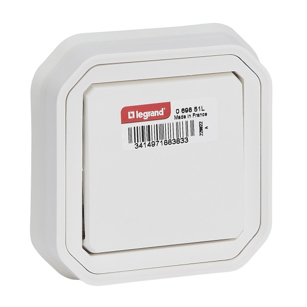 LEGRAND - Plexo New FRUP Wechselschalter 10 AX, Steckklemmen (SL), IP 55, IK 08, Ultraweiß
