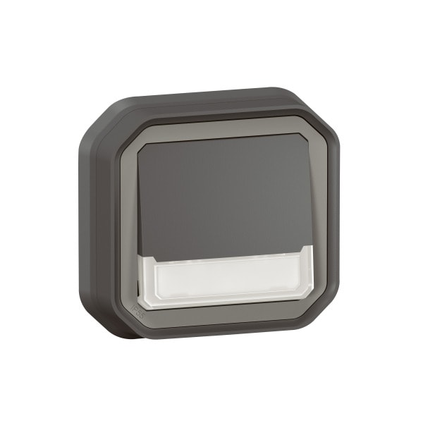 LEGRAND - Plexo New FRUP Taster Wechselkont bel, Beschrift 10A, SL, IP55, IK08, Anthrazit