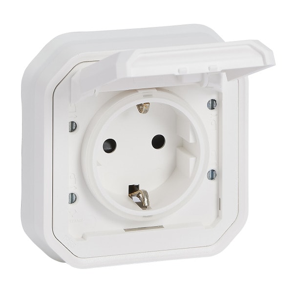 LEGRAND - Plexo New FRUP Schutzkontakt-Steckdose, Sl, mit Krallen,IP44, IK08, Ultraweiß