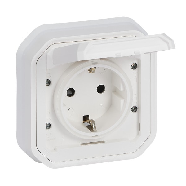 LEGRAND - Plexo New FRUP Schutzkontakt-Steckdose, Schraubklemmen, EB, IP44 IK08, Ultraweiß