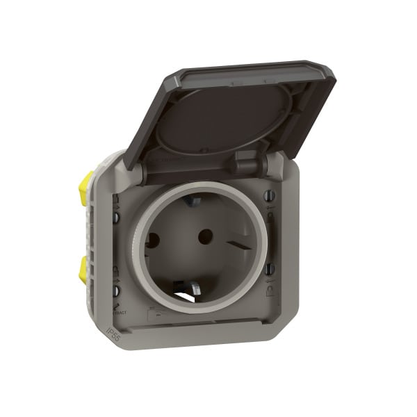LEGRAND - Plexo New Einsatz Schutzkontakt-Steckdose Steckklemmen, EB, IP44 IK08, Anthrazit