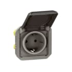 LEGRAND - Plexo New Einsatz Schutzkontakt-Steckdose Steckklemmen, EB, IP44 IK08, Anthrazit