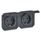LEGRAND - Plexo New Einsatz 2-f vorverdrahtete SSDO horizontal, SL, EB,IP44IK08, Anthrazit