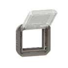 LEGRAND - Plexo New Einsatz Mosaic Adapter mit transparentem Klappdeckel Anthrazit