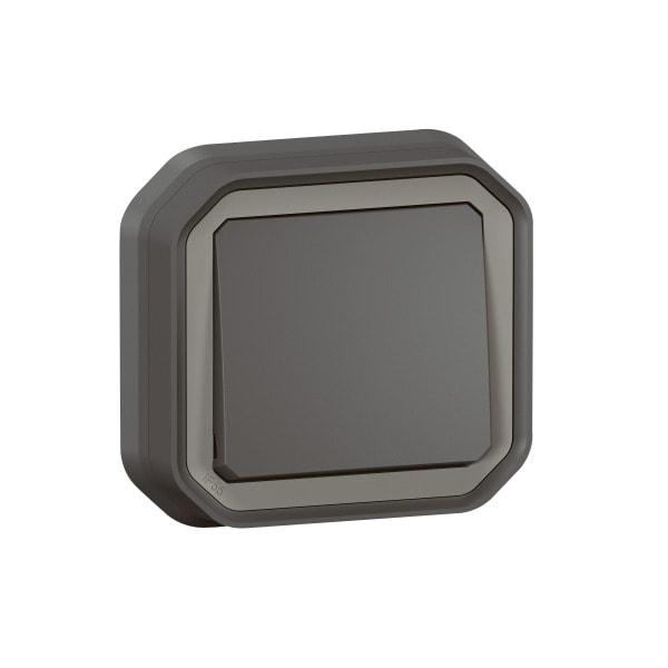 LEGRAND - Plexo New FRUP Wechselschalter 10 AX, Steckklemmen (SL), IP 55, IK 08, Anthrazit