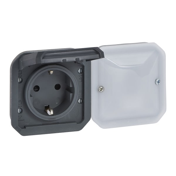 LEGRAND - Plexo New with Netatmo Einsatz Schutzkontakt-Steckdose, IP44, Farbe: Anthrazit