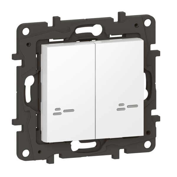 LEGRAND - Niloe Step with Netatmo Wandsender Licht 2-Fach, Farbe: Ultraweiß