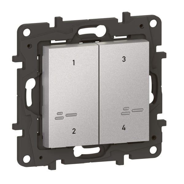 LEGRAND - Niloe Step with Netatmo Szenentaster 4-Fach, Farbe: Aluminium