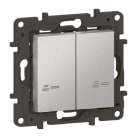 LEGRAND - Niloe Step with Netatmo Wandsender Licht 2-Fach, Farbe: Aluminium