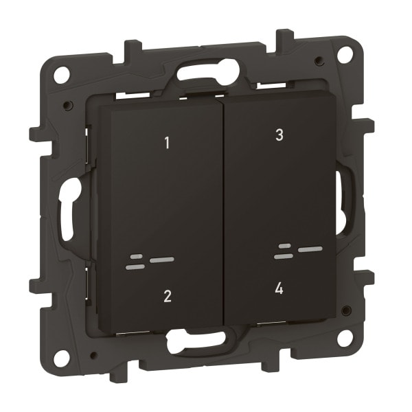 LEGRAND - Niloe Step with Netatmo Szenentaster 4-Fach, Farbe: Schwarz