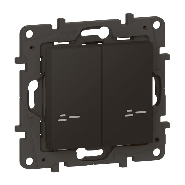 LEGRAND - Niloe Step with Netatmo Wandsender Licht 2-Fach, Farbe: Schwarz