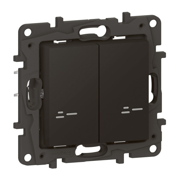 LEGRAND - Niloe Step with Netatmo Serienschalter 2 x 250W pro Kanal Farbe: Schwarz