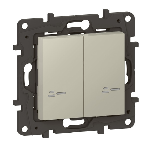 LEGRAND - Niloe Step with Netatmo Wandsender Licht 2-Fach, Farbe: Sand