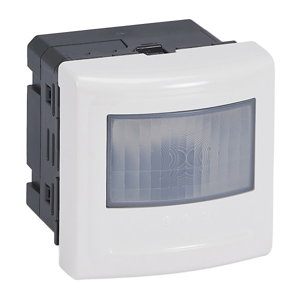 LEGRAND - MOSAIC 2-Leiter Bewegungsmelder mit Handschalter, 170°, 100W LED, Ultraweiß
