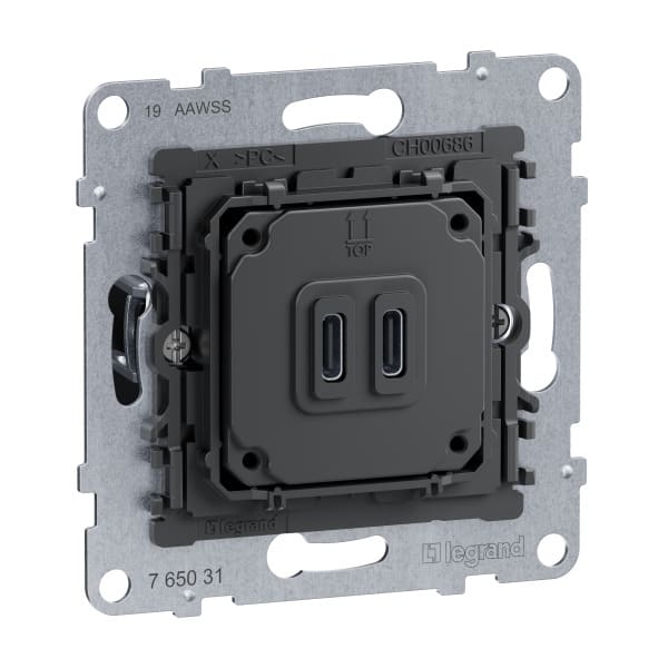 LEGRAND - SEANO Einsatz 2-fach USB-Ladesteckdose Typ C+C 30 W mit Power Delivery System