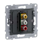 LEGRAND - SEANO Einsatz RCA Cinch-Anschlussdose, 3-fach, Schraubklemmenanschluss: 0,5 mm²