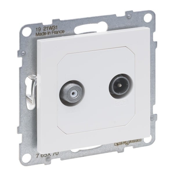 LEGRAND - SEANO Einzeldose TV-SAT für 2 Kabel und HD-TV in der Farbe Ultraweiß