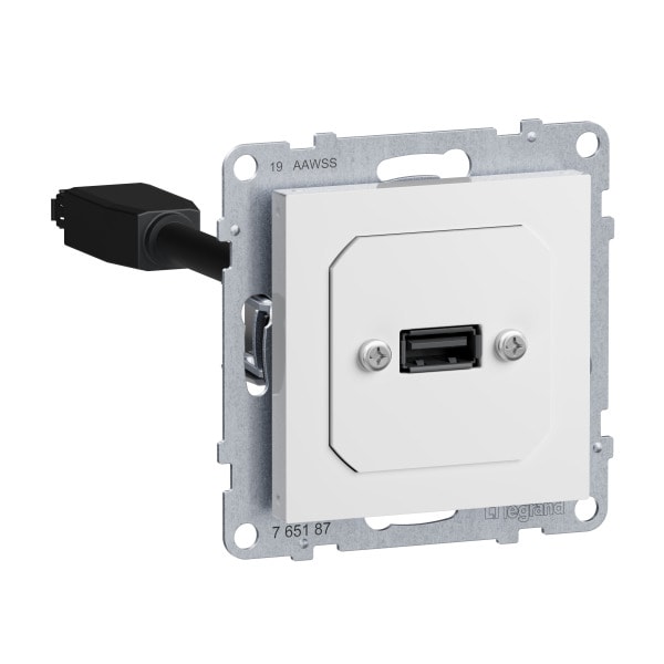 LEGRAND - SEANO USB-Datendose mit Kabel, USB 3.0, Kabellänge: 15 cm, inkl. Abdeckung, UW