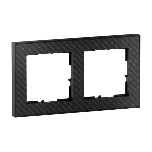 LEGRAND - SEANO+ 2-fach Rahmen mit Echtmaterialoberfläche in der Farbausführung Karbon
