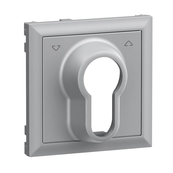 LEGRAND - SEANO Abdeckung Jalousietaster mit DIN-Halbzylinder, Farbe: Aluminium lackiert