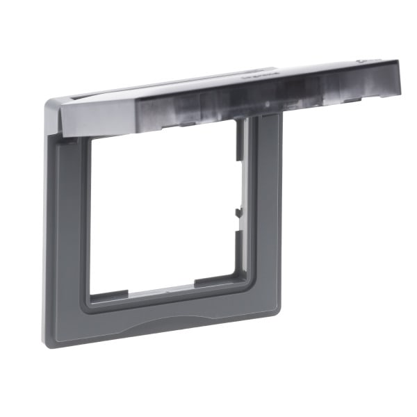 LEGRAND - SEANO 1-fach Rahmen mit Klappdeckel IP44 in Farbausführung Aluminium lackiert