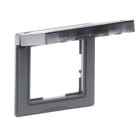 LEGRAND - SEANO 1-fach Rahmen mit Klappdeckel IP44 in Farbausführung Aluminium lackiert