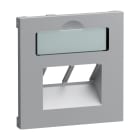 LEGRAND - SEANO Abdeckung 2x RJ45 für Datendosen Fremdfabrikate, Farbe: Aluminium lackiert