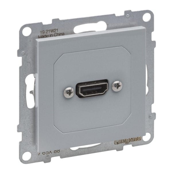 LEGRAND - SEANO HDMI 1.3 Anschlusseinheit vorverdrahtet, Kabel 15 cm, inkl. Abdeckung, AL