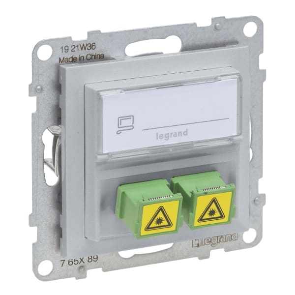 LEGRAND - SEANO SC/APC Monomode Glasfaser-Steckdose, 2 Glasfaserkabeln, Duplex Adapter, AL